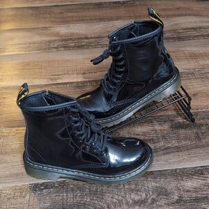 Doc Martens 1460 J Patent Leather Combat Boots Size 2 Zipper Kids